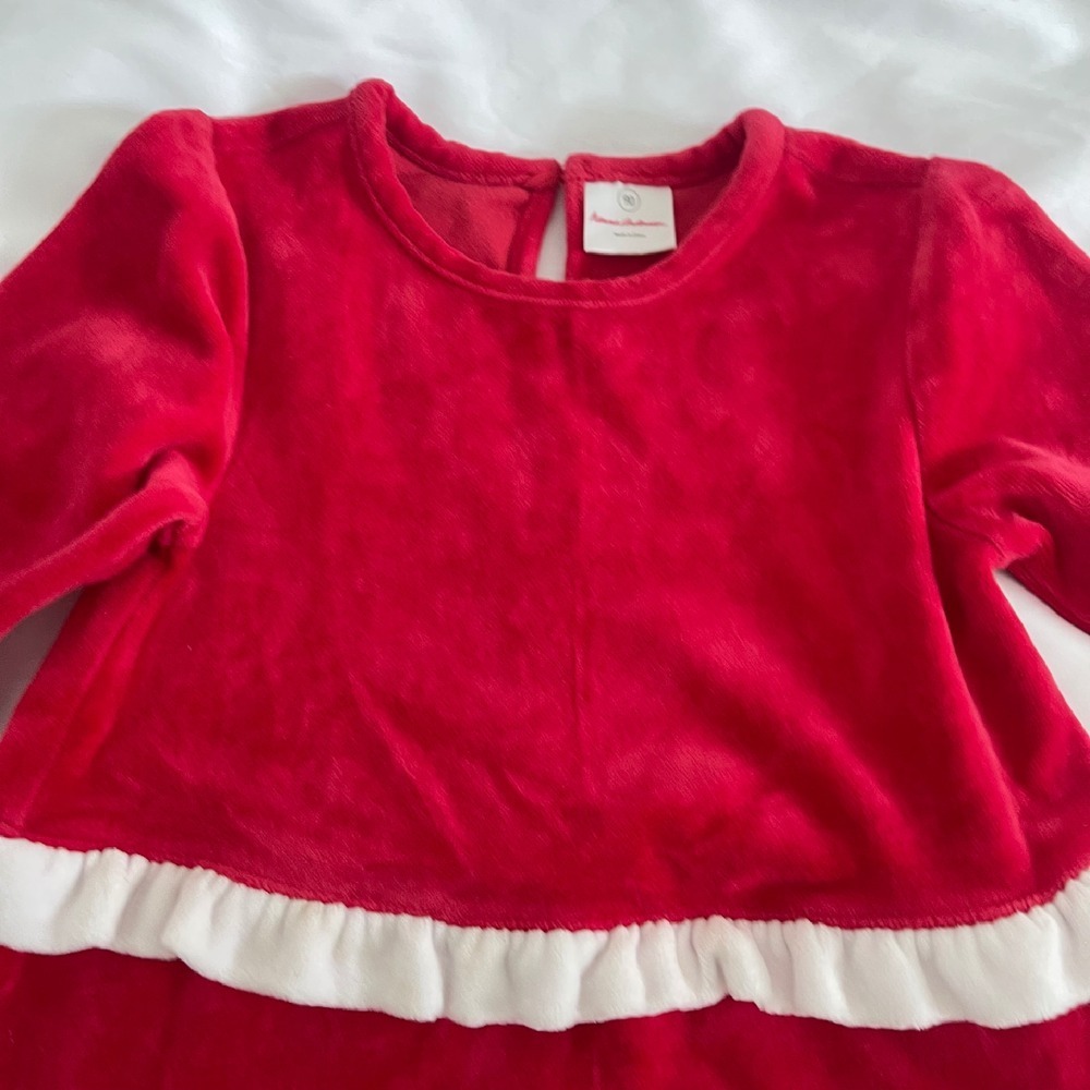 Hanna Andersson Tiered Red and White Velour Holiday Dress - Picture 8 of 8